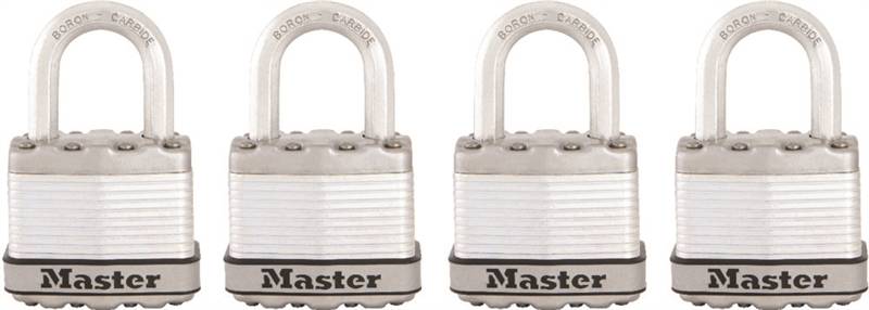 MASTER LOCK Master Lock Magnum Series M1XQ Padlock, Keyed Alike Key, 5/16 in Dia Shackle, 1 in H Shackle, Stainless Steel Body, Zinc