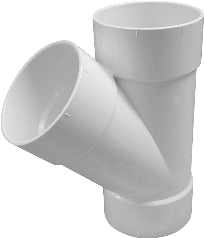 IPEX USA LLC-CANPLAS Canplas 414133BC Pipe Wye, 3 in, Hub, PVC, White, SCH 20 Schedule