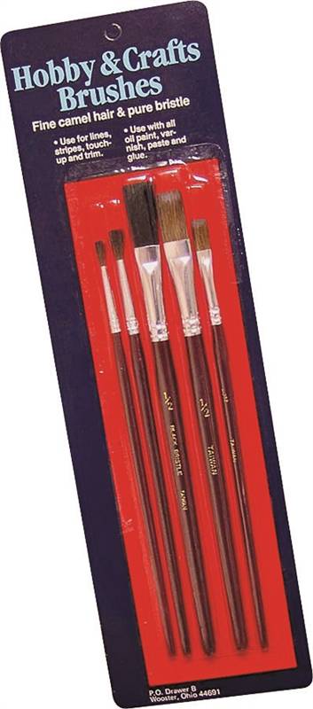 WOOSTER BRUSH Wooster F5105 Artist Paint Brush Set, Plastic Handle, 7-7/8 in OAL PAINT WOOSTER BRUSH   