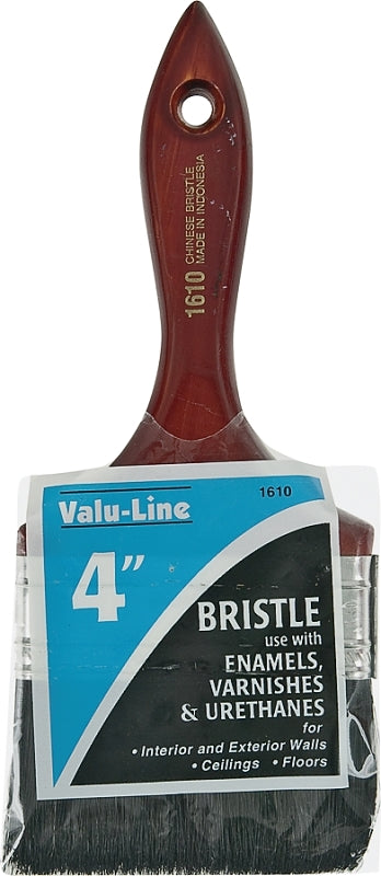 LINZER Linzer 1610-4 Varnish/Wall Brush, 4 in W, 2-1/2 in L Bristle, China Bristle, Varnish Handle PAINT LINZER