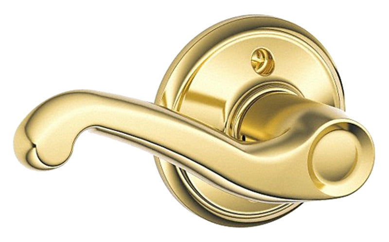 SCHLAGE LOCK Schlage F Series F170FLA605LH Left Hand Dummy Lever, Mechanical Lock, Bright Brass, Metal, Left Hand, Residential HARDWARE & FARM SUPPLIES SCHLAGE LOCK
