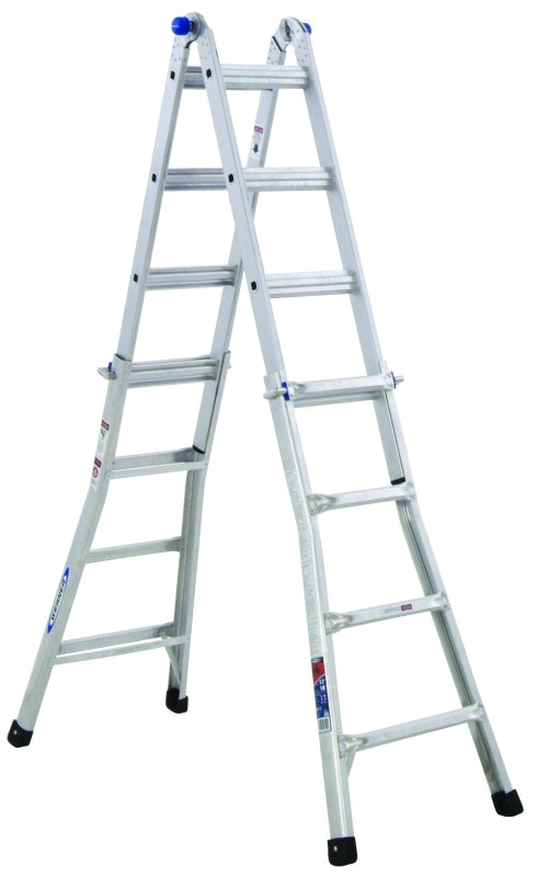 WERNER Werner MT-17 Telescoping Multi-Ladder, 18 ft 1 in Max Reach H, 16-Step, 300 lb, Type IA Duty Rating, 1-1/4 in D Step PAINT WERNER   