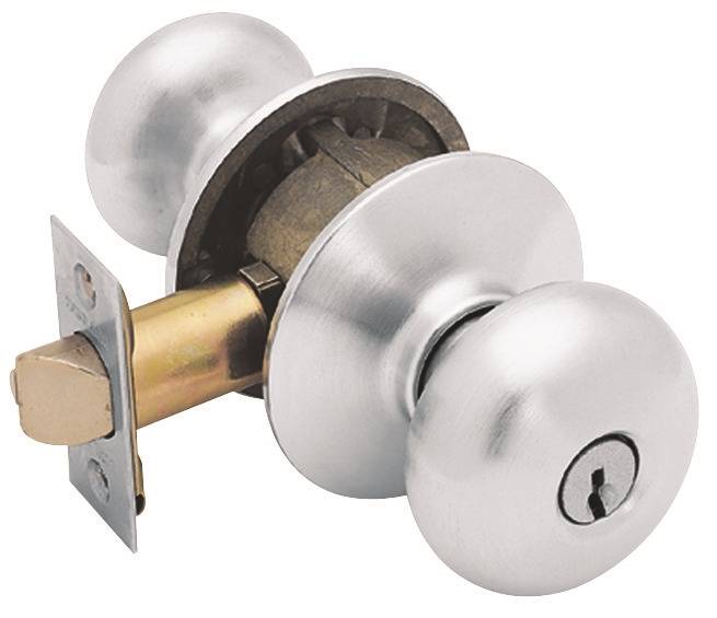 SCHLAGE LOCK Schlage F Series F51A NPLY626KA4 Entry Knob, Plymouth, Knob Handle, Satin Chrome, Metal, C Keyway, 2-3/4 in Dimensions HARDWARE & FARM SUPPLIES SCHLAGE LOCK