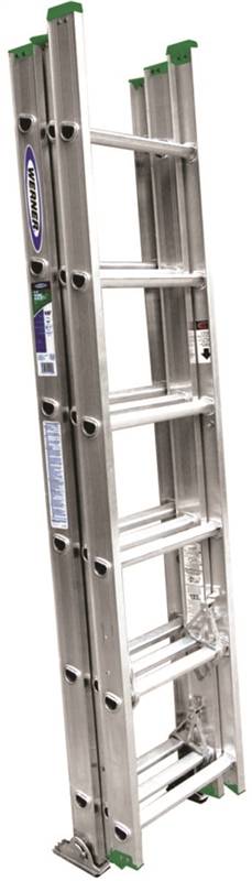 WERNER Werner D1216-3 Extension Ladder, 15 ft H Reach, 225 lb, Aluminum PAINT WERNER   