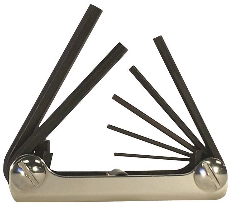EKLIND Eklind 21172 Hex Key Set, Includes: 2 to 8 mm Keys, 7-Piece, Steel, Black, Fold-Up, Medium