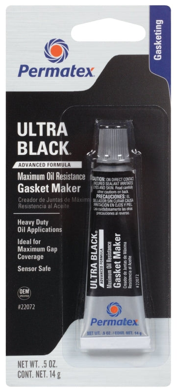 PERMATEX Permatex Ultra Black 22072 Gasket Maker, 0.5 oz Tube, Paste, Mild AUTOMOTIVE PERMATEX