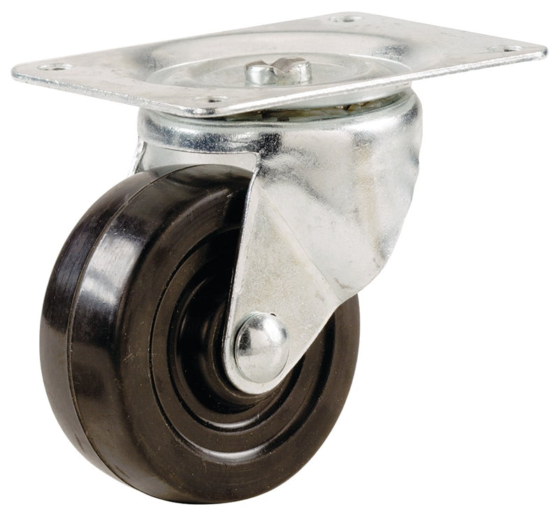 SHEPHERD Shepherd Hardware 9478 Swivel Caster, 2-13/16 x 3-7/8 in Plate, 4 in L x 2.8 in W x 2.5 in H Dimensions, Rubber Wheel HARDWARE & FARM SUPPLIES SHEPHERD