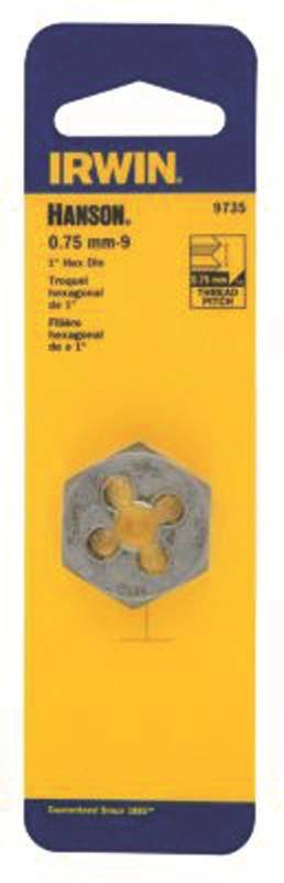 IRWIN Irwin 9735 Metric Die, M9-0.75 Thread, Right Hand Thread, HCS TOOLS IRWIN