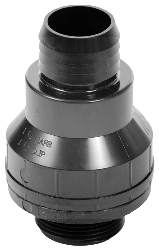 SUPERIOR PUMP Superior Pump 99507/SC125B Check Valve, 1-1/2 x 1-1/4 in, MPT x Barb, 25 psi Pressure, ABS Body PLUMBING, HEATING & VENTILATION SUPERIOR PUMP