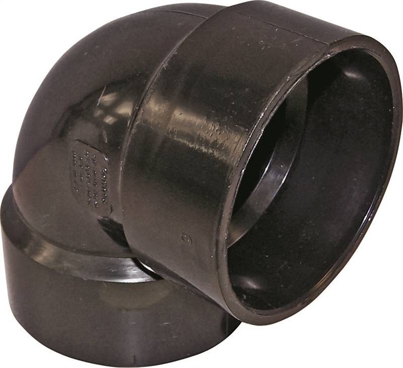 IPEX USA LLC-CANPLAS Canplas 102201BC Pipe Elbow, 1-1/2 in, Hub, 90 deg Angle, ABS, Black LAWN & GARDEN IPEX USA LLC-CANPLAS