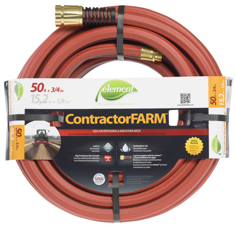 SWAN Swan ELCF34050 Water Hose with Brass Coupling, 50 ft L