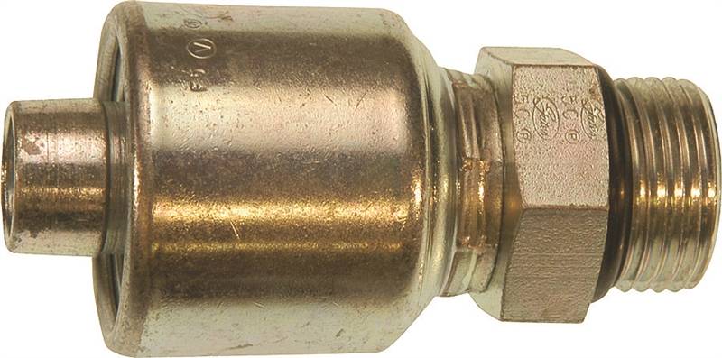 GATES Gates MegaCrimp G25120-0810 Hose Coupling, 7/8-14, Crimp x ORB, Straight Angle, Steel, Zinc HARDWARE & FARM SUPPLIES GATES