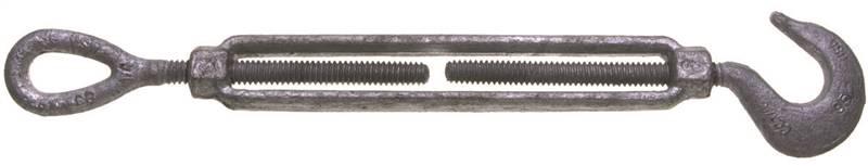 BARON Baron 16-5/8X6 Turnbuckle, 2250 lb Working Load, 5/8 in Thread, Hook, Eye, 6 in L Take-Up, Galvanized Steel