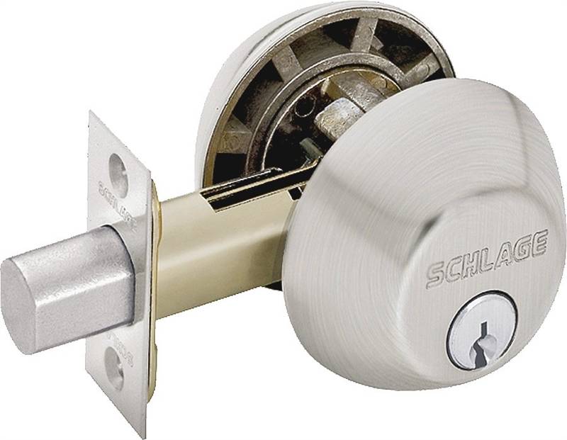 SCHLAGE LOCK Schlage B62N619 Deadbolt, 1 Grade, SC1 Key, Metal, Satin Nickel, 2-3/8, 2-3/4 in Backset HARDWARE & FARM SUPPLIES SCHLAGE LOCK