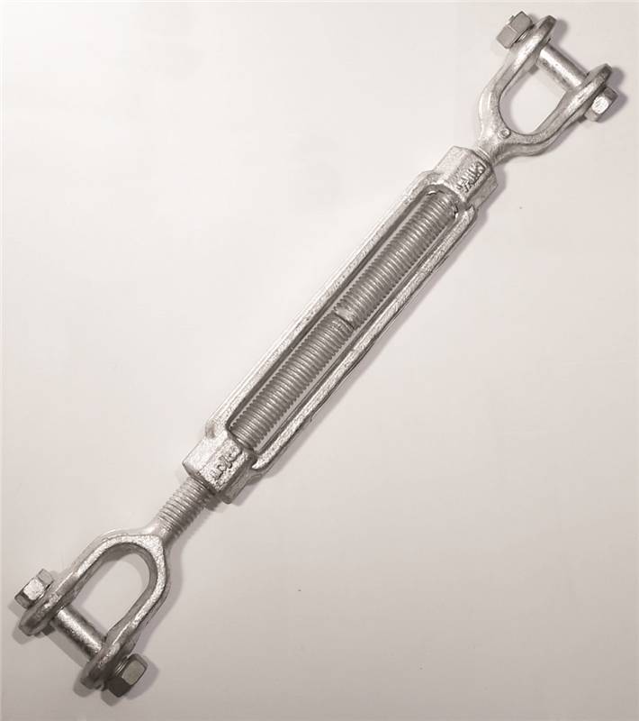 BARON Baron 19-1/2X6 Turnbuckle, 2200 lb Working Load, 1/2 in Thread, Jaw, Jaw, 6 in L Take-Up, Galvanized Steel