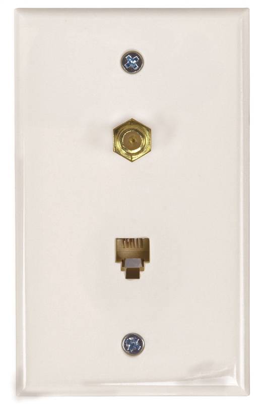 ZENITH Zenith TW1002CPW Wallplate, 4-1/2 in L, 2-3/4 in W, White