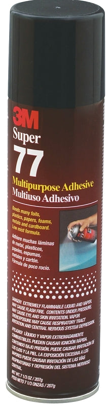 3M 3M Super 77 77-07 Spray Adhesive, Liquid, Sweet Fruity, Clear, 7 oz Can PAINT 3M