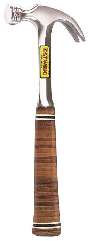 ESTWING MFG Estwing E16C Hammer, 16 oz Head, Curved Claw Head, Solid America Steel Head, 12-1/2 in OAL