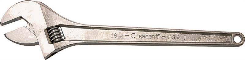 CRESCENT Crescent AC118 Adjustable Wrench, 18 in OAL, 2.063 in Jaw, Steel, Chrome, I-Beam Handle TOOLS CRESCENT   