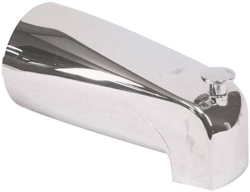 US HARDWARE US Hardware P-522C Bathtub Spout with Diverter, 1/2 in Connection, NPT, Plastic, Chrome Plated AUTOMOTIVE US HARDWARE