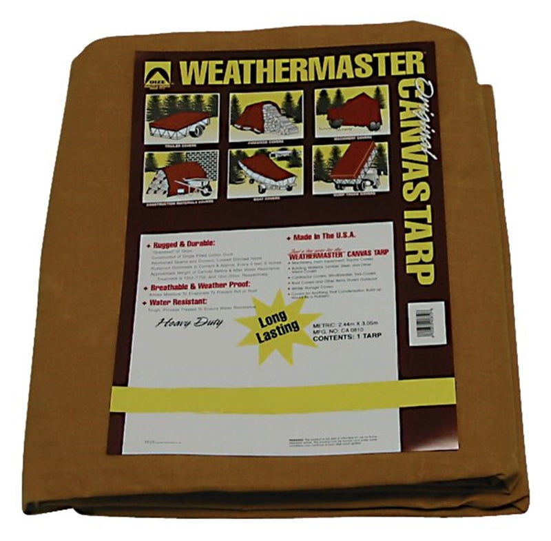 DIZE Dize Weathermaster CA1624D Tarpaulin, 24 ft L, 16 ft W, Canvas, Tan AUTOMOTIVE DIZE