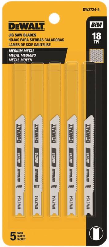 DEWALT DEWALT DW3724-5 Jig Saw Blade, 0.3 in W, 18 TPI TOOLS DEWALT