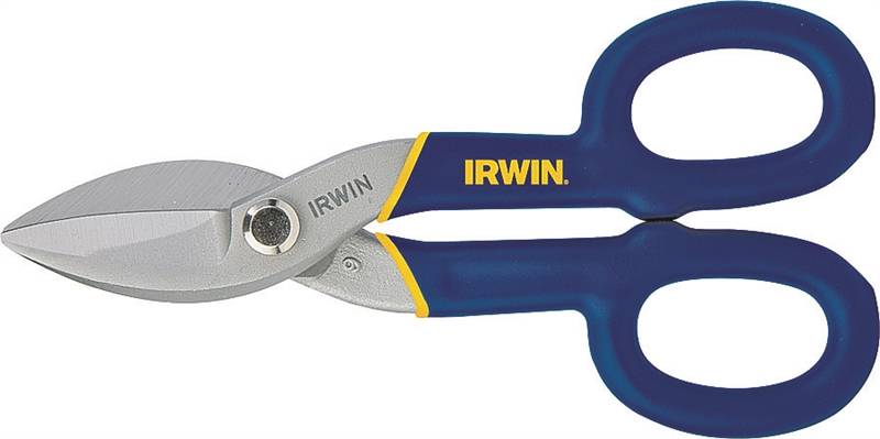 IRWIN Irwin 22007 Tinner Snip, 7 in OAL, 1-1/2 in L Cut, Curved, Straight Cut, Steel Blade, Double-Dipped Handle