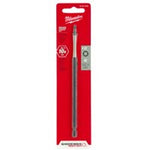 MILWAUKEE Milwaukee 48-32-4805 Power Bit, #2 Drive, Square Recess Drive, 1/4 in Shank, Hex Shank, 6 in L, Proprietary Steel TOOLS MILWAUKEE