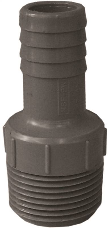 BOSHART INDUSTRIES Boshart UPPRA-1007 Pipe Adapter, 1 x 3/4 in, MIP x Insert, Polyethylene PLUMBING, HEATING & VENTILATION BOSHART INDUSTRIES
