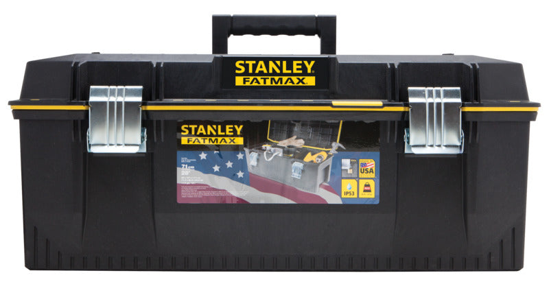 STANLEY TOOLS STANLEY 028001L Tool Box, 9.2 gal, Structural Foam, Black/Yellow, 27.3 in L x 12.48 in W x 11.31 in H Outside TOOLS STANLEY TOOLS