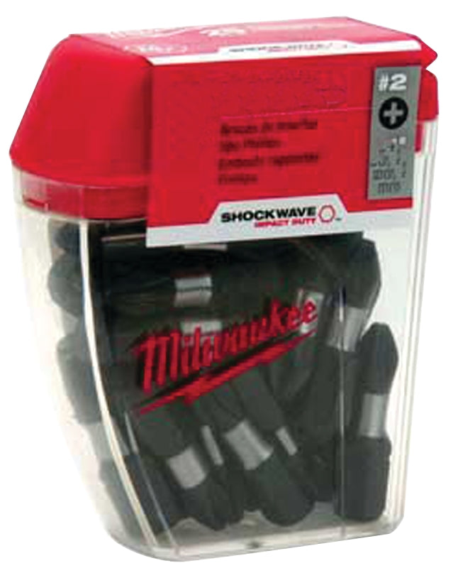 MILWAUKEE Milwaukee 48-32-5008 Insert Bit, #2 Drive, Square Recess Drive, 1/4 in Shank, Hex Shank, 1 in L, Proprietary Steel TOOLS MILWAUKEE