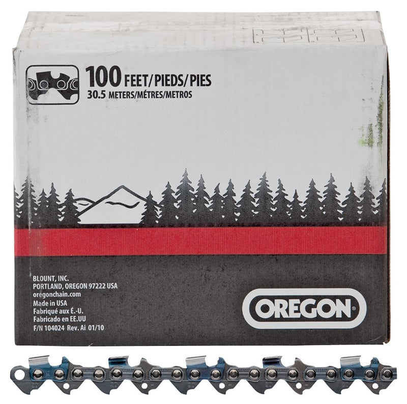 OREGON Oregon D100U Chainsaw Chain, 100 ft L Bar, 0.05 Gauge, 3/8 in TPI/Pitch OUTDOOR LIVING & POWER EQUIPMENT OREGON