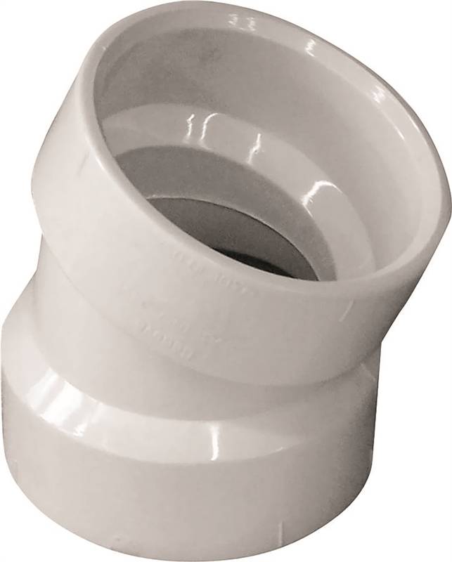 IPEX USA LLC-CANPLAS Canplas 192551 Pipe Elbow, 1-1/2 in, Hub, 22.5 deg Angle, PVC, White PLUMBING, HEATING & VENTILATION IPEX USA LLC-CANPLAS