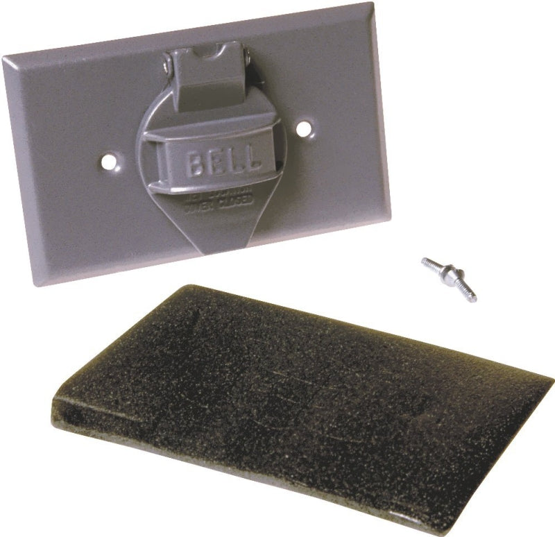 HUBBELL Hubbell 5152-0 Cover, 1-13/32 in Dia, 2-13/16 in L, 4-9/16 in W, Aluminum, Gray, Powder-Coated ELECTRICAL HUBBELL