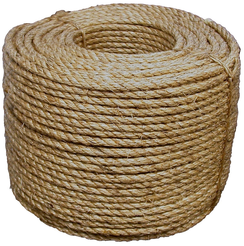 TW EVANS CORDAGE T.W. Evans Cordage 30-004 Rope, 1/2 in Dia, 600 ft L, Manila, Natural