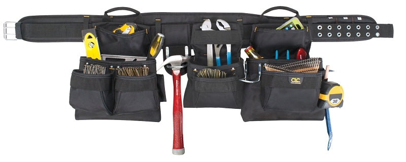 HULTAFORS CLC Tool Works Series 5605 Tool Belt, 29 to 46 in Waist, Polyester, Black, 18-Pocket TOOLS HULTAFORS