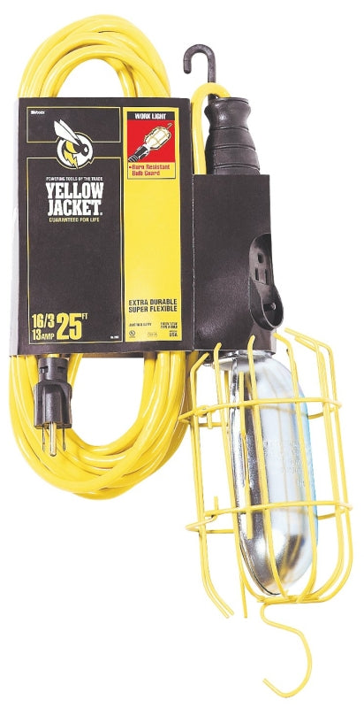 WOODS CCI 2893 Work Light with Outlet and Metal Guard, 12 A, 120 V, Incandescent Lamp, Yellow AUTOMOTIVE WOODS