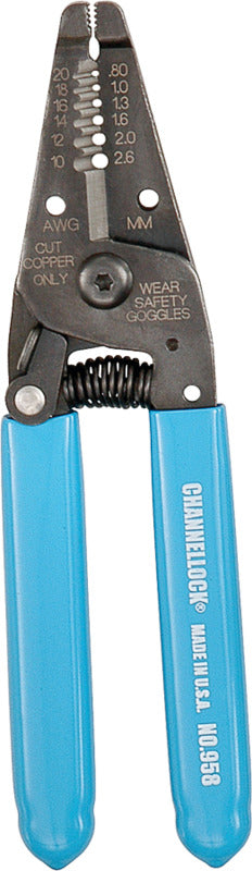 CHANNELLOCK Channellock 958 Wire Stripper, 10 to 20 AWG Wire, 10 to 20 AWG Stripping, 6-1/4 in OAL, Gripper Handle, Steel Handle ELECTRICAL CHANNELLOCK