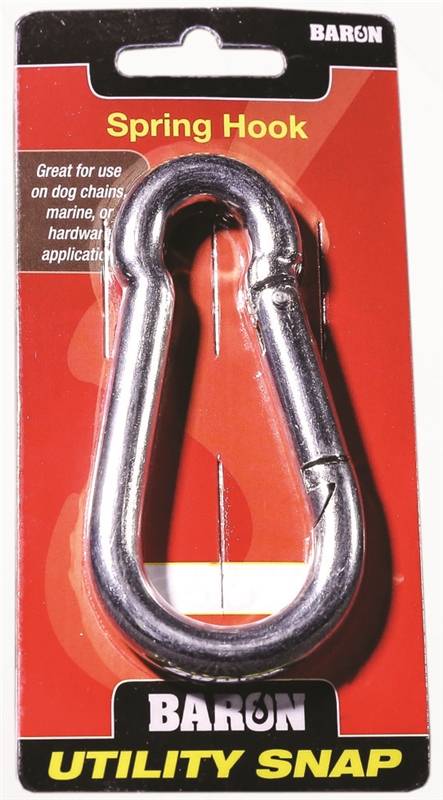 BARON Baron C-2450-1/2 Spring Hook Snap Link, 600 lb Working Load, Steel, Nickel