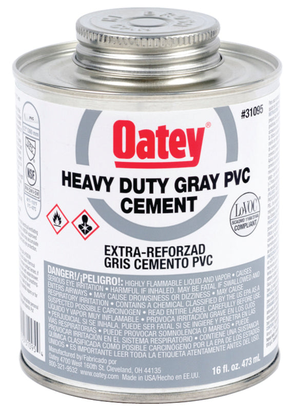 OATEY Oatey 31095 Solvent Cement, 16 oz, Can, Liquid, Gray PLUMBING, HEATING & VENTILATION OATEY