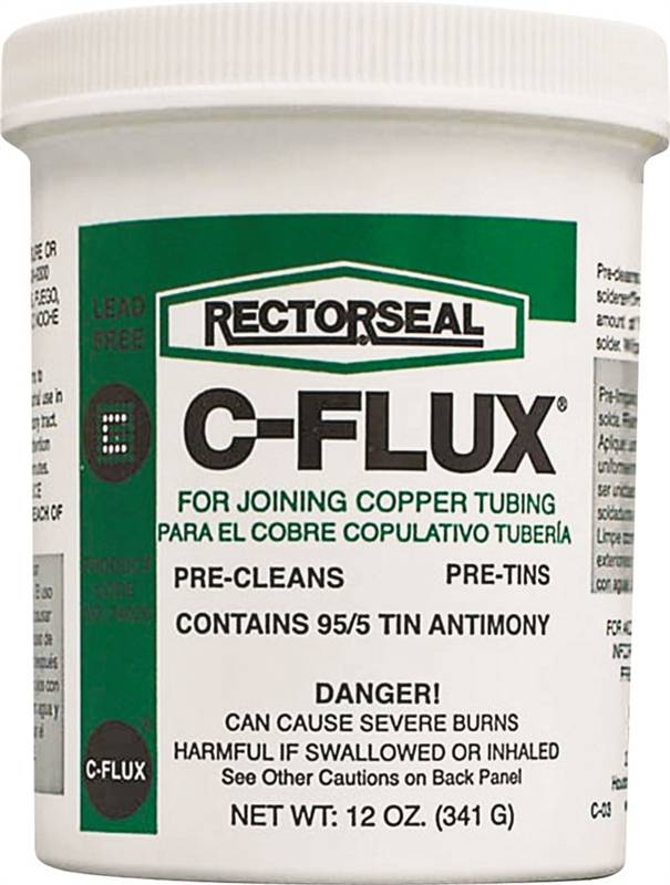 RECTORSEAL Rectorseal C-Flux Series 74025 Soft Soldering Flux, 12 oz, Paste, Gray PLUMBING, HEATING & VENTILATION RECTORSEAL   