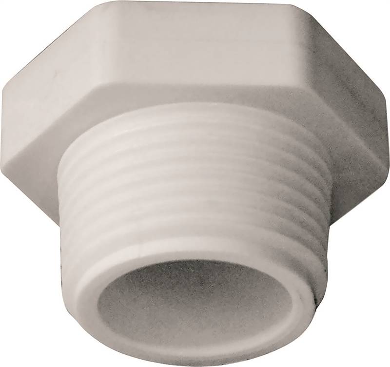 IPEX IPEX 435623 Pipe Plug, 3/4 in, MPT, PVC, White, SCH 40 Schedule LAWN & GARDEN IPEX