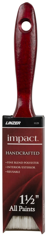 LINZER Linzer 1125-1.5 Paint Brush, 1-1/2 in W, 2-1/2 in L Bristle, Polyester Bristle, Varnish Handle PAINT LINZER