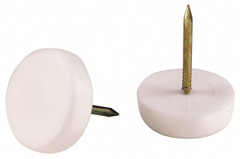 SHEPHERD Shepherd Hardware 9143 Tack Furniture Glide, Round, 5/8 in Dimensions, Plastic, White, 4/PK HARDWARE & FARM SUPPLIES SHEPHERD