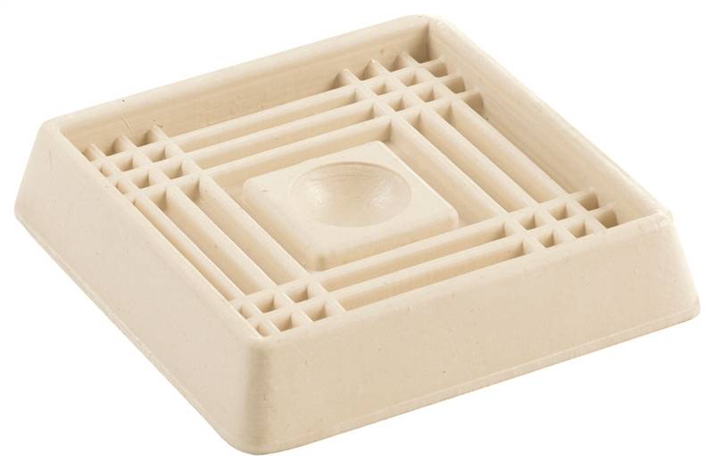 SHEPHERD Shepherd Hardware 9166 Caster Cup, Square, 2 in Dimensions, Rubber, Off-White, 4/PK HARDWARE & FARM SUPPLIES SHEPHERD