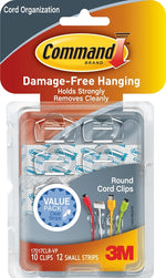 COMMAND Command 17017CLR-VP Cord Clip, Clamping Range: 5 mm, Plastic, Transparent ELECTRICAL COMMAND