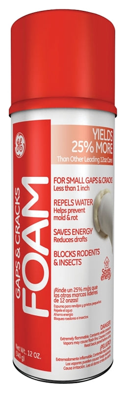 HENKEL CONSUMER ADHESIVES GE Gaps and Cracks 2844271 Insulating Foam, White, 7 to 10 min Functional Cure, 12 fl-oz Aerosol Can PAINT HENKEL CONSUMER ADHESIVES