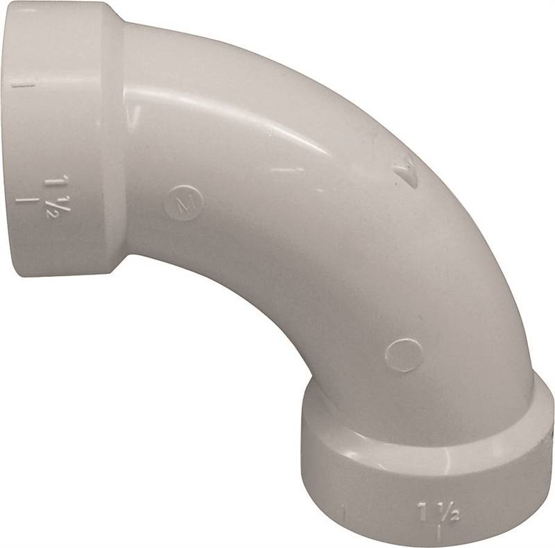 IPEX USA LLC-CANPLAS Canplas 192279 Long Sweep Pipe Elbow, 4 in, Hub, 90 deg Angle, PVC, White PLUMBING, HEATING & VENTILATION IPEX USA LLC-CANPLAS