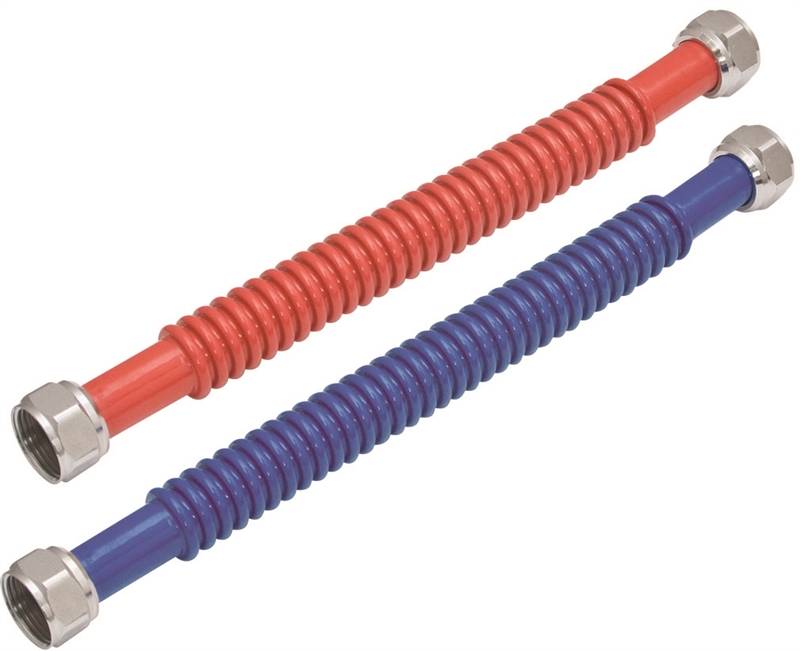 CASH ACME Ez-Flo WaterFlex Series 0437118 Corrugated Flexible Water Heater Connector, 3/4 in, FIP, Stainless Steel, 18 in L