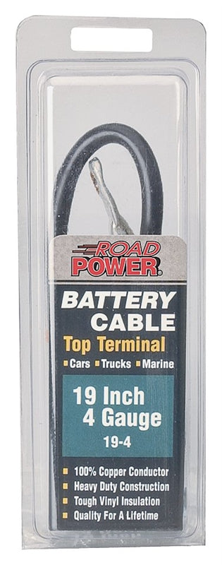COLEMAN CABLE CCI Maximum Energy 19-4 Battery Cable, 4 AWG Wire, 19 in L, Black Sheath AUTOMOTIVE COLEMAN CABLE